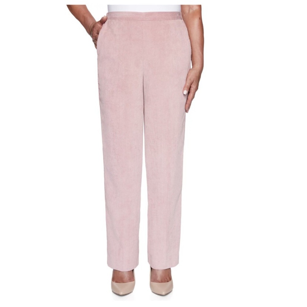 Alfred Dunner Women's Corduroy pink elastic waist Pull on 18Short Pants Msrp $52